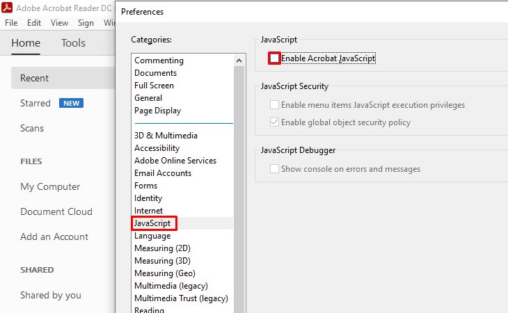 Disable JavaScript on Your PDF Reader Disable JavaScript on Your PDF Reader